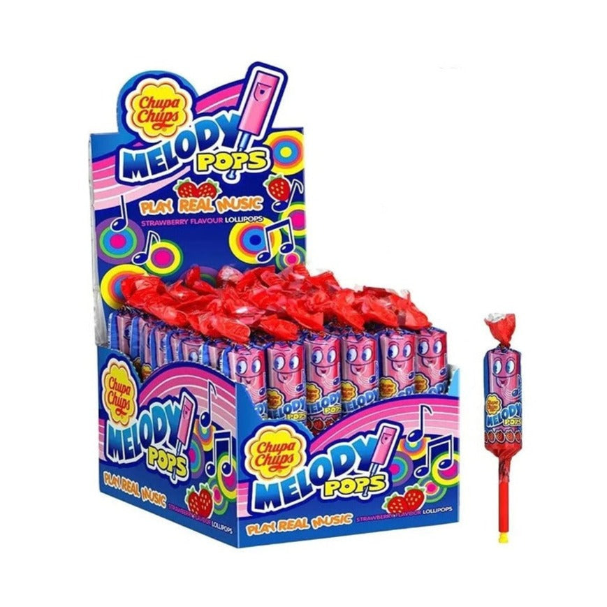 Chupa Chups Melody Pops Strawberry Flavour Lollipops (15g)(48ct) from PETEZ POP WHOLESALE