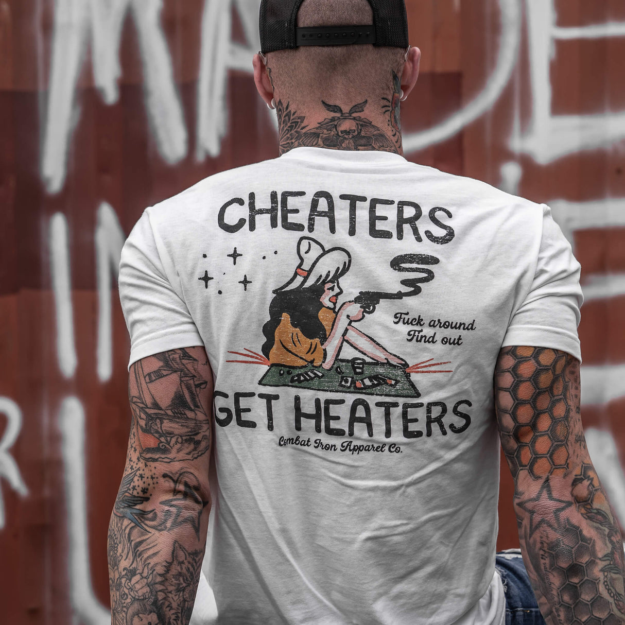Cheaters Get Heaters Cowboy Edition Men's T-Shirt From Combat Iron Apparel