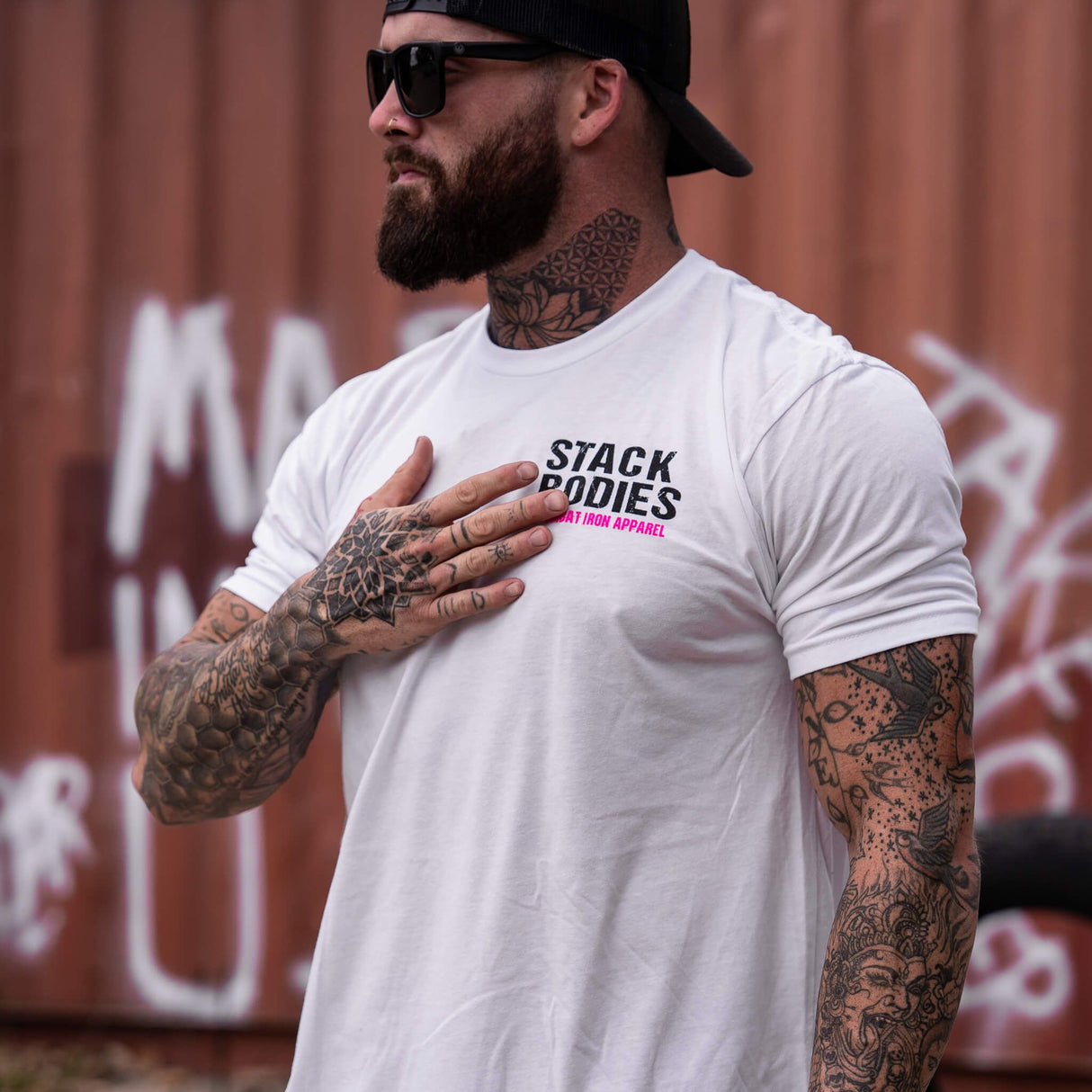 Flamingo Operator Stack Bodies Men's T-Shirt From Combat Iron Apparel
