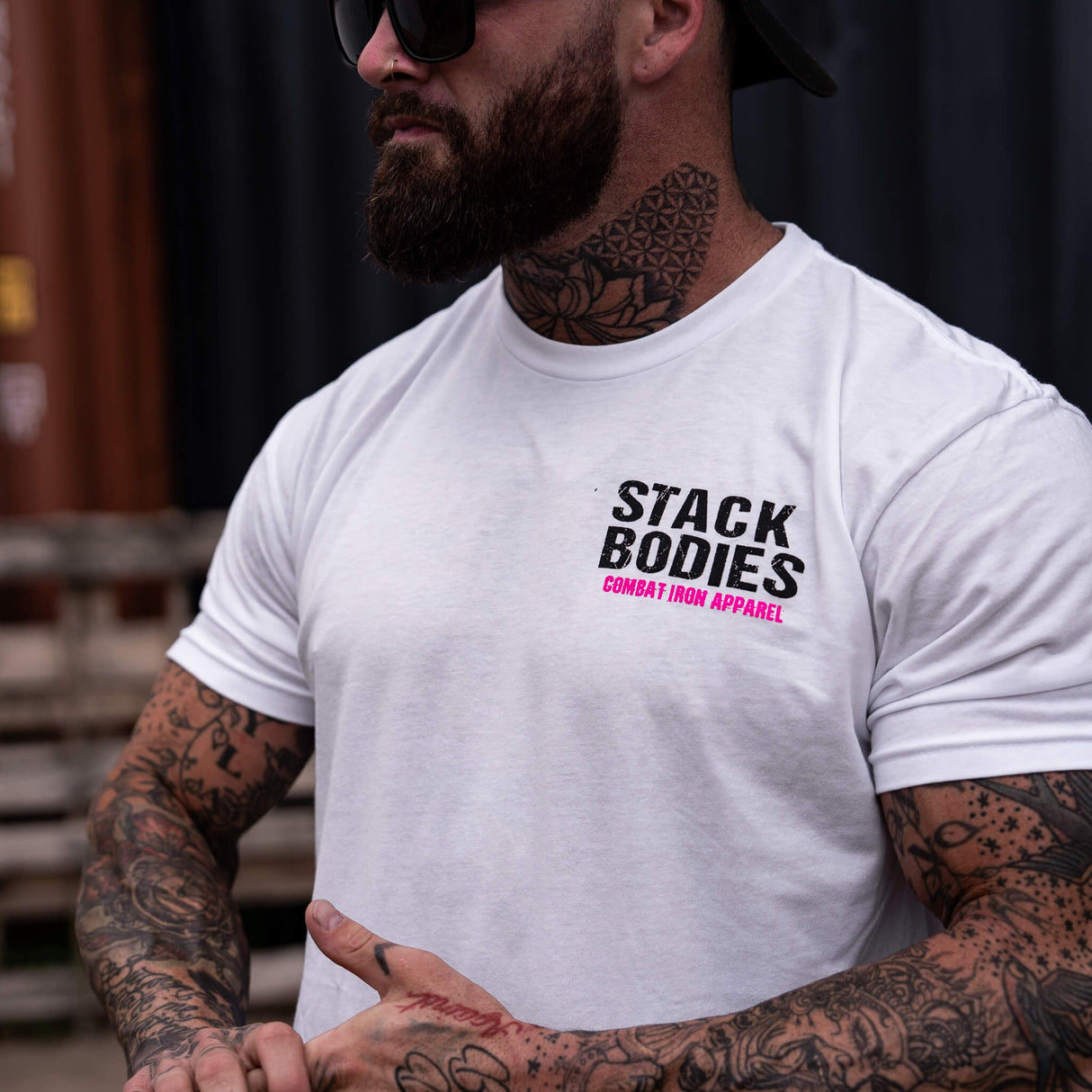 Flamingo Operator Stack Bodies Men's T-Shirt From Combat Iron Apparel