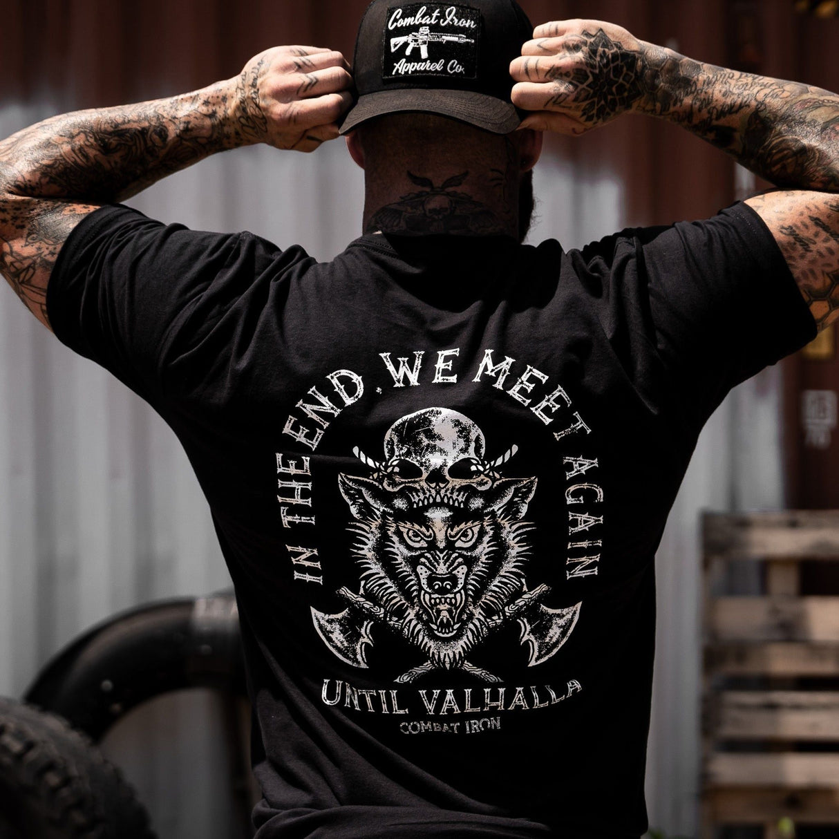 In the End, we meet Again | Unit Valhalla Men's T-Shirt From Combat Iron Apparel