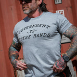 Government -vs- These Hands Men's T-Shirt From Combat Iron Apparel