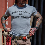 Government -vs- These Hands Men's T-Shirt From Combat Iron Apparel