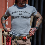 Government -vs- These Hands Men's T-Shirt From Combat Iron Apparel