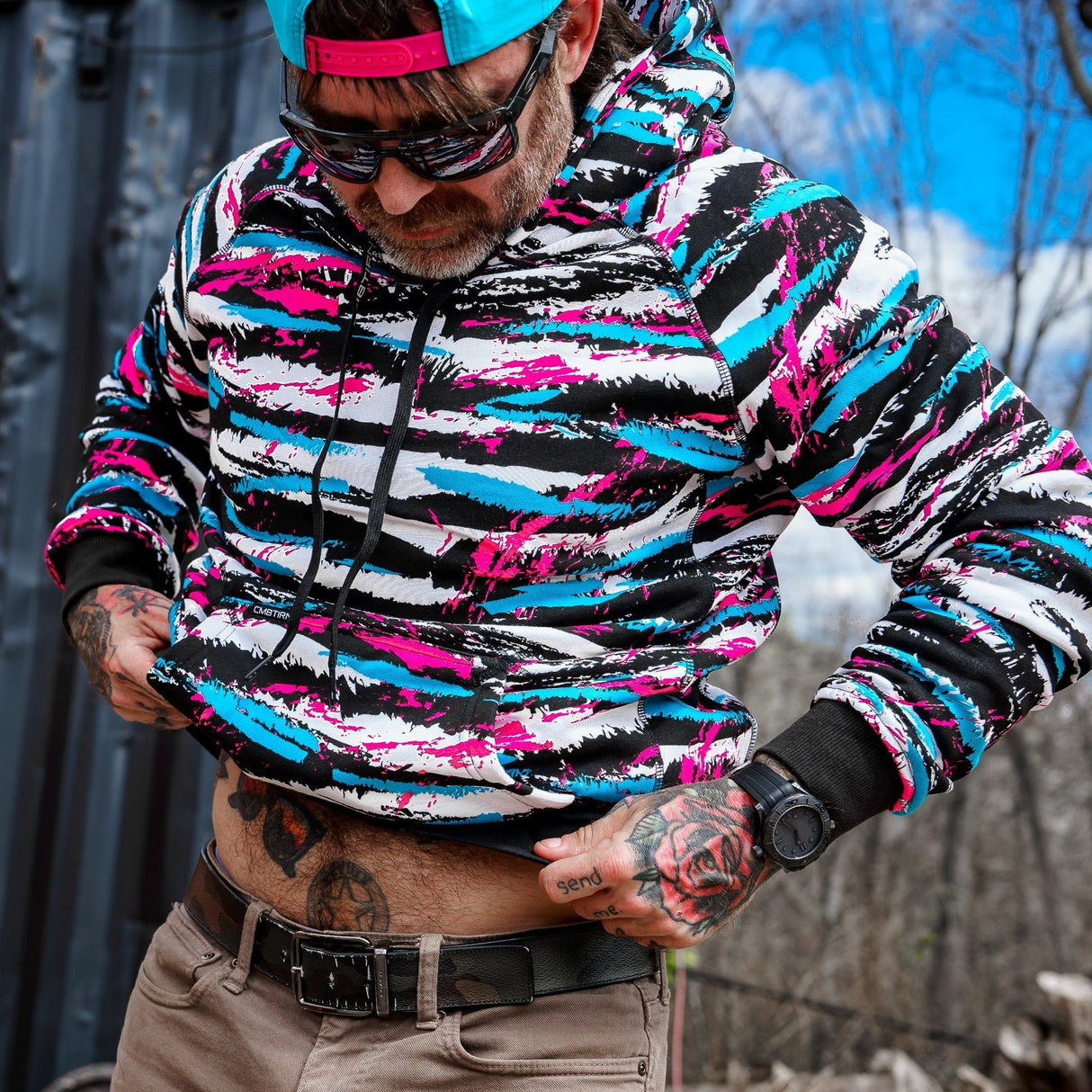 Men's X Stitch Midweight Classic Hoodie from Combat Iron Apparel