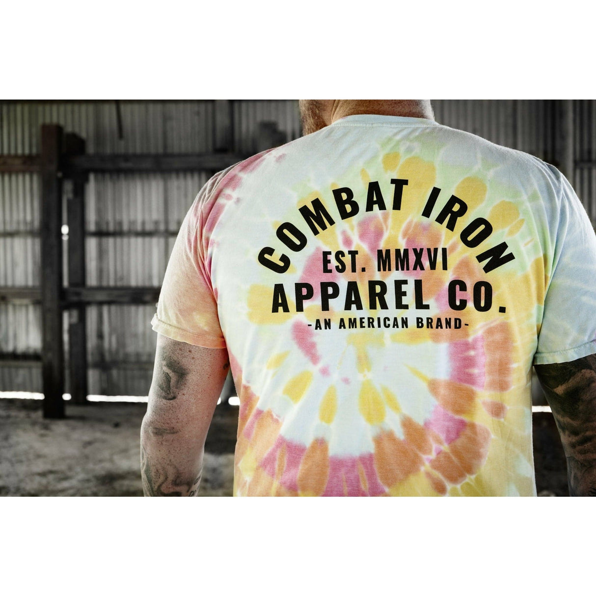 Arched Combat Iron Men's T-Shirt From Combat Iron Apparel
