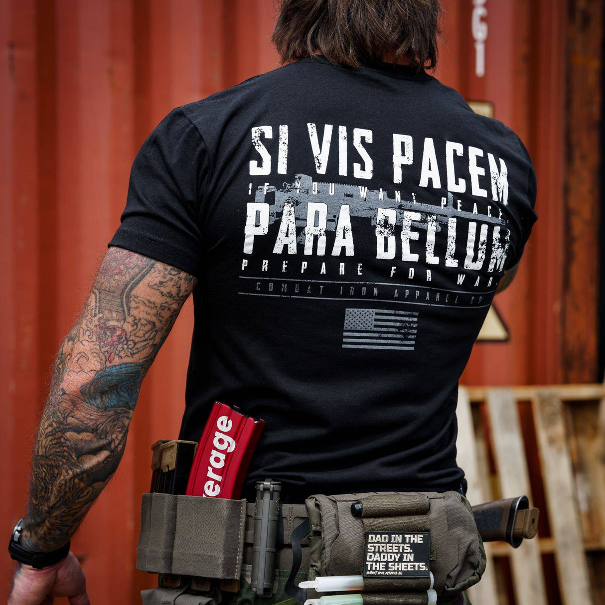 If You Want Peace Prepare For War. | SI VIS PACEM PARA BELLUM Men's T-Shirt From Combat Iron Apparel
