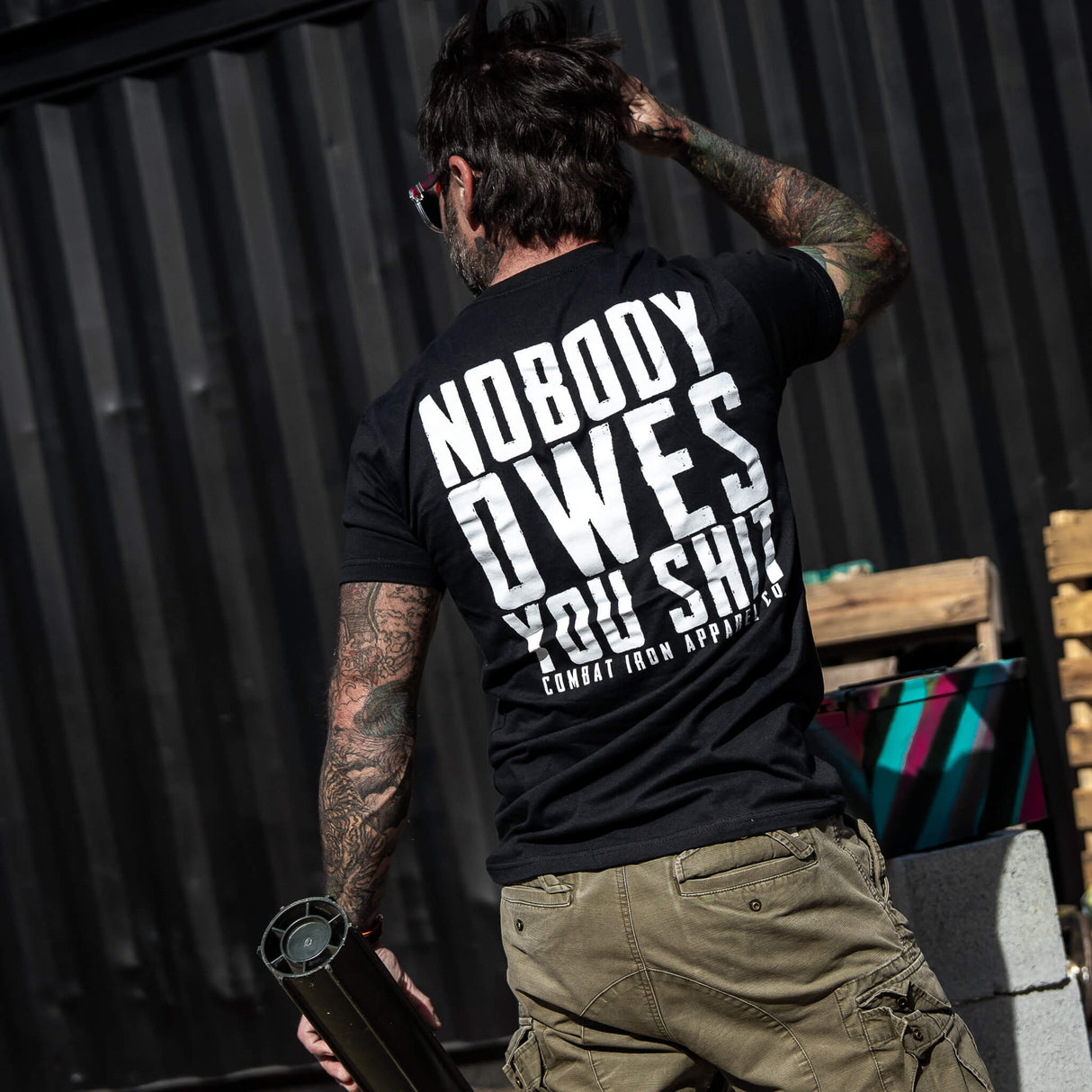 Nobody Owes You Men's T-Shirt from Combat Iron Apparel