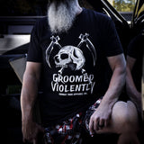 Groomed Violently Skull Men's T-Shirt From Combat Iron Apparel