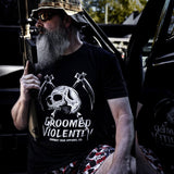 Groomed Violently Skull Men's T-Shirt From Combat Iron Apparel