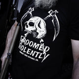 Groomed Violently Skull Men's T-Shirt From Combat Iron Apparel
