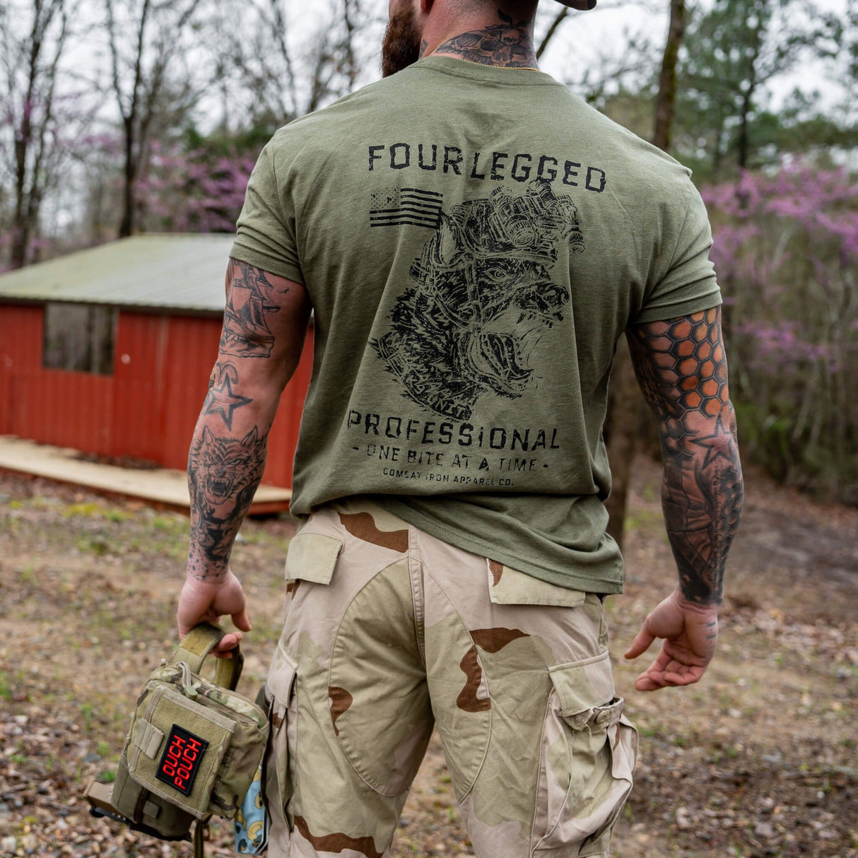 Four Legged Professional K9 Dog Training Men's T-Shirt From Combat Iron Apparel