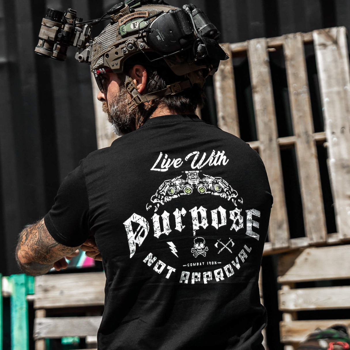 Live With Purpose. Not Approval Men's T-Shirt from Combat Iron Apparel