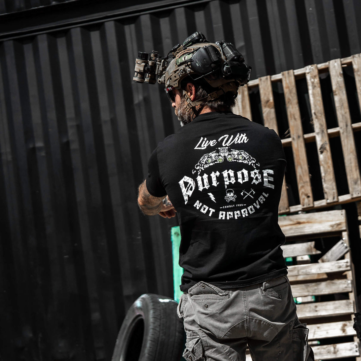 Live With Purpose. Not Approval Men's T-Shirt from Combat Iron Apparel
