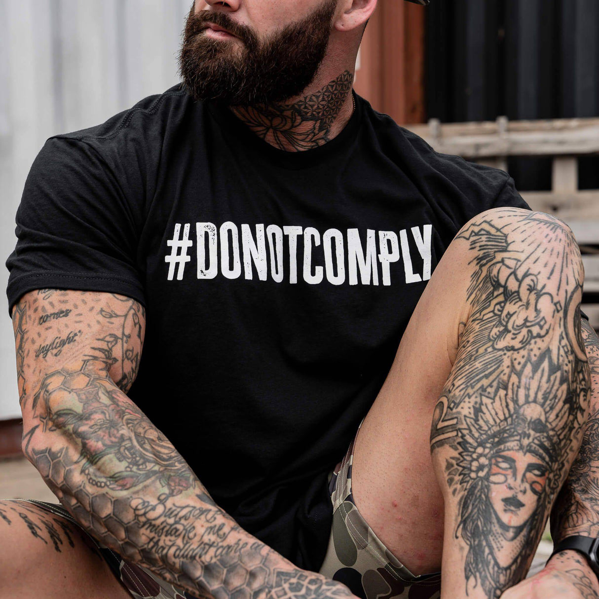 Do Not Comply Men's T-Shirt From Combat Iron Apparel From Combat Iron Apparel