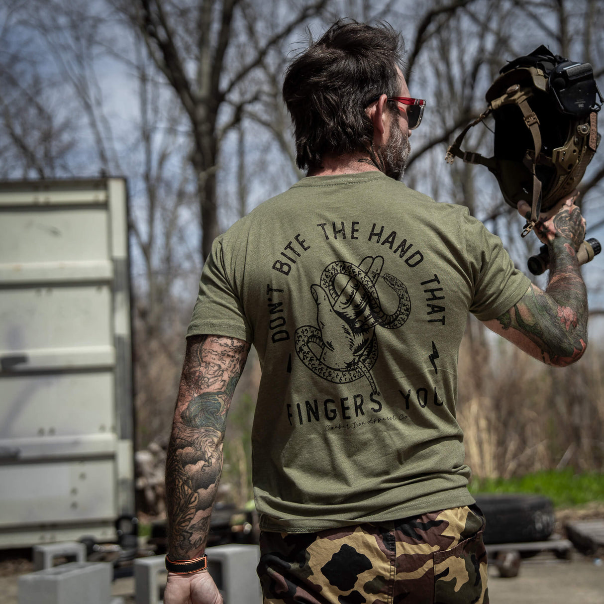 Don't Bite The Hand That Fingers You Men's T-Shirt From Combat Iron Apparel