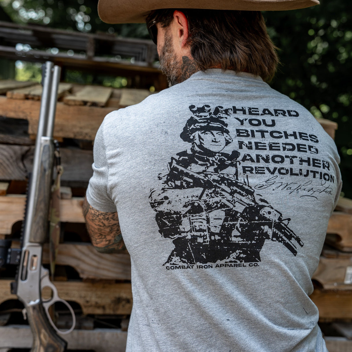 George Washington: Heard You B*tches Needed Another Revolution Men's T-Shirt From Combat Iron Apparel