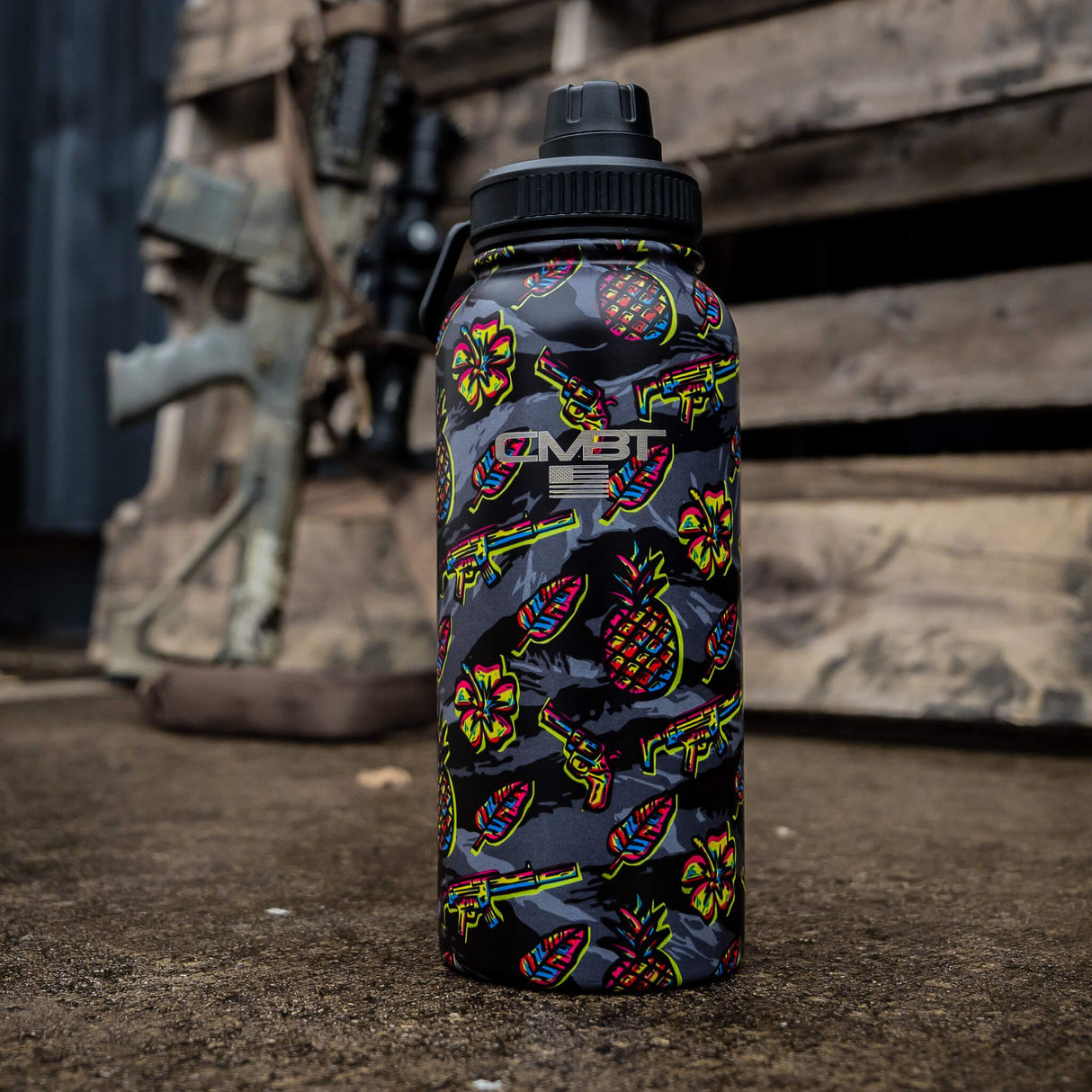 32oz Metal Hydration Bottle V2 | 24hr Insulated + Drink Port from Combat Iron Apparel