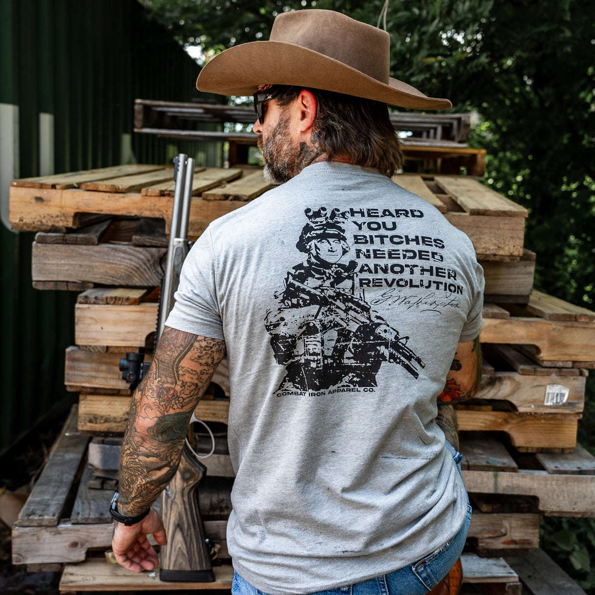 George Washington: Heard You B*tches Needed Another Revolution Men's T-Shirt From Combat Iron Apparel