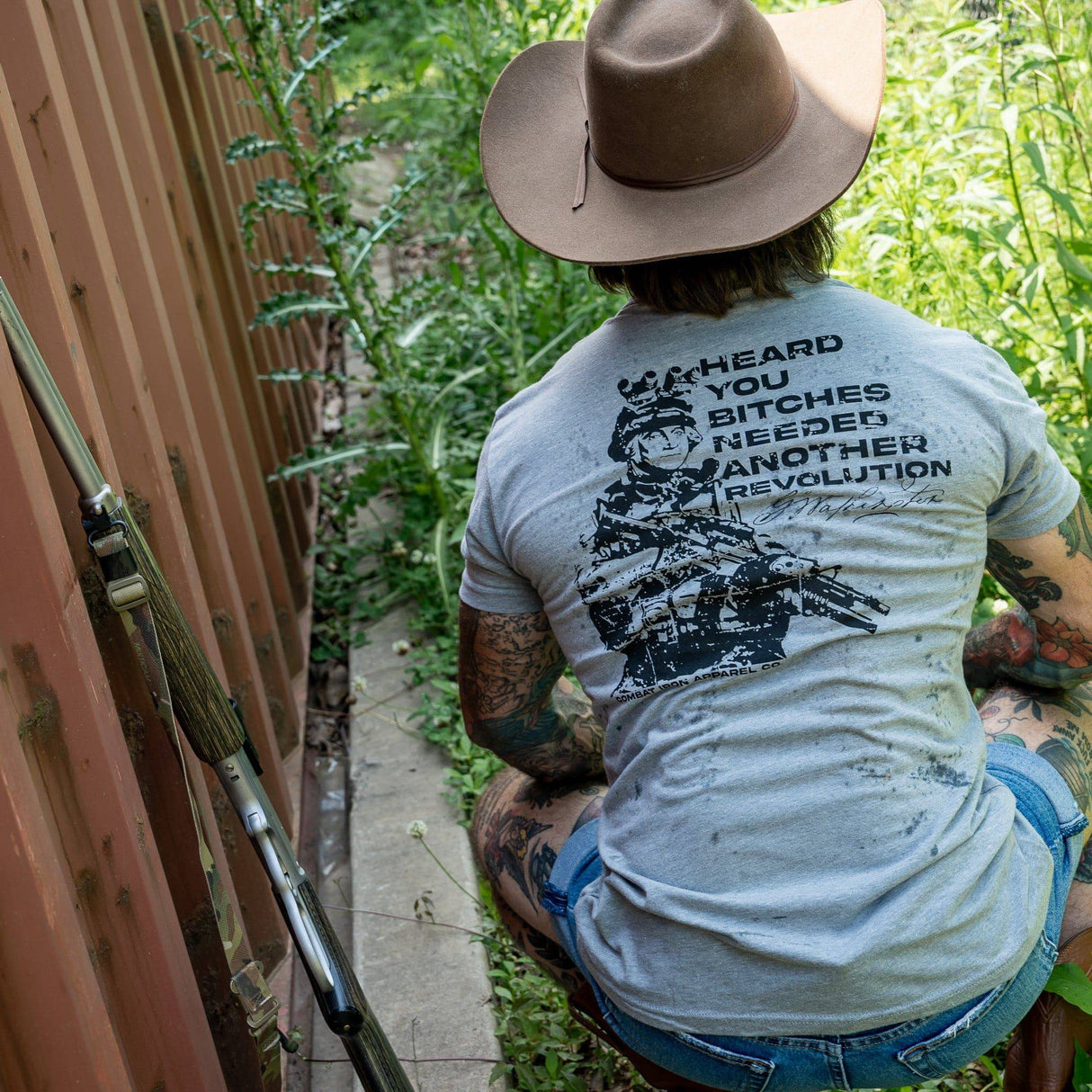 George Washington: Heard You B*tches Needed Another Revolution Men's T-Shirt From Combat Iron Apparel