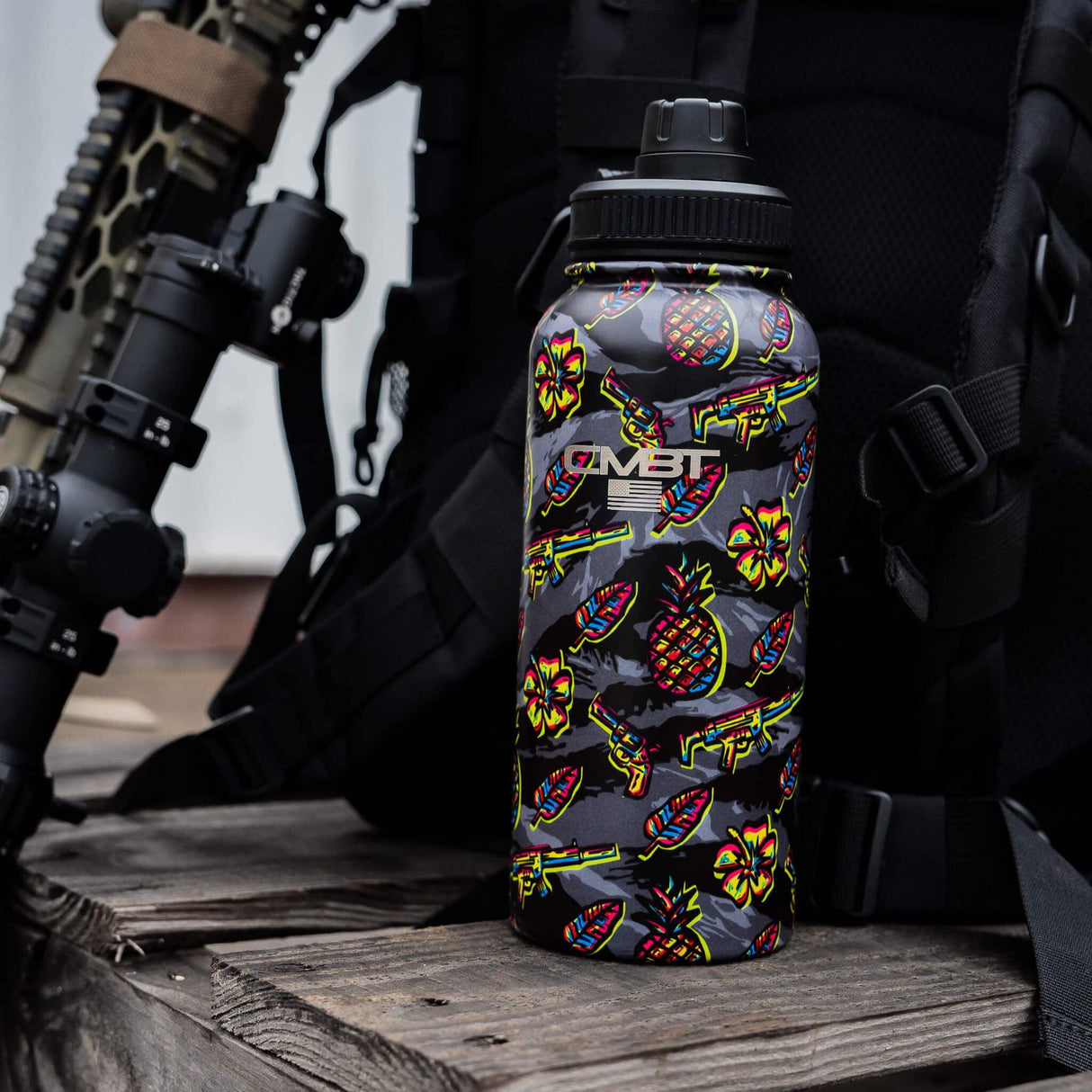 32oz Metal Hydration Bottle V2 | 24hr Insulated + Drink Port from Combat Iron Apparel