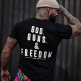 GOD, GUNS, & FREEDOM Men's T-Shirt From Combat Iron Apparel