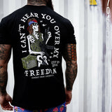 I Can't Hear You Over My Freedom AR Guitar Men's T-Shirt From Combat Iron Apparel