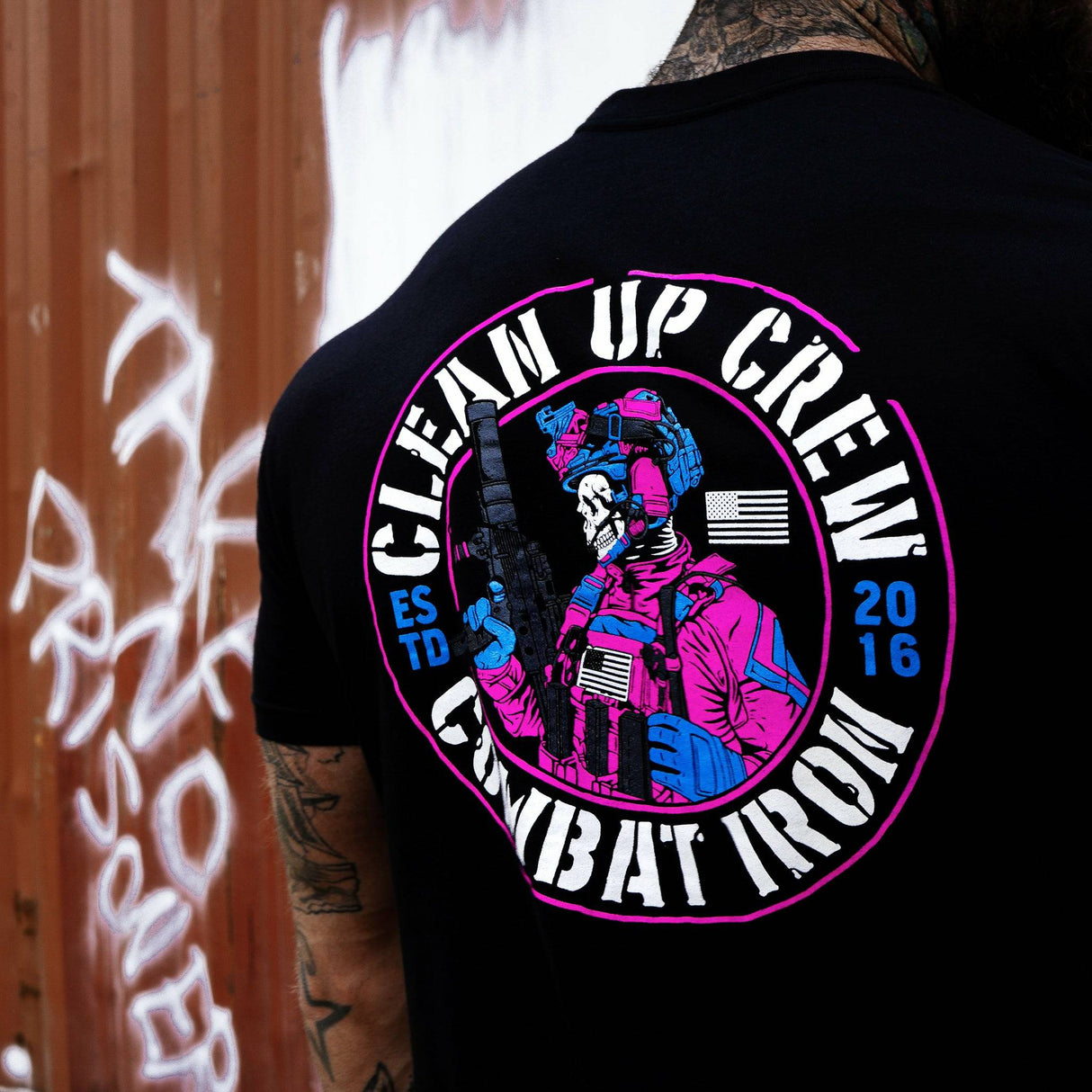Clean up Crew Operator Skull Men's T-Shirt From Combat Iron Apparel