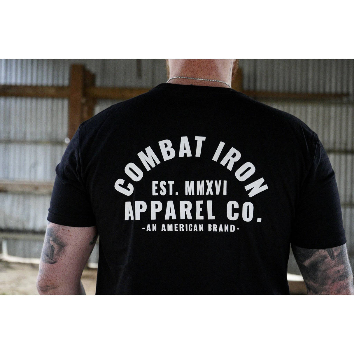 Arched Combat Iron Men's T-Shirt From Combat Iron Apparel