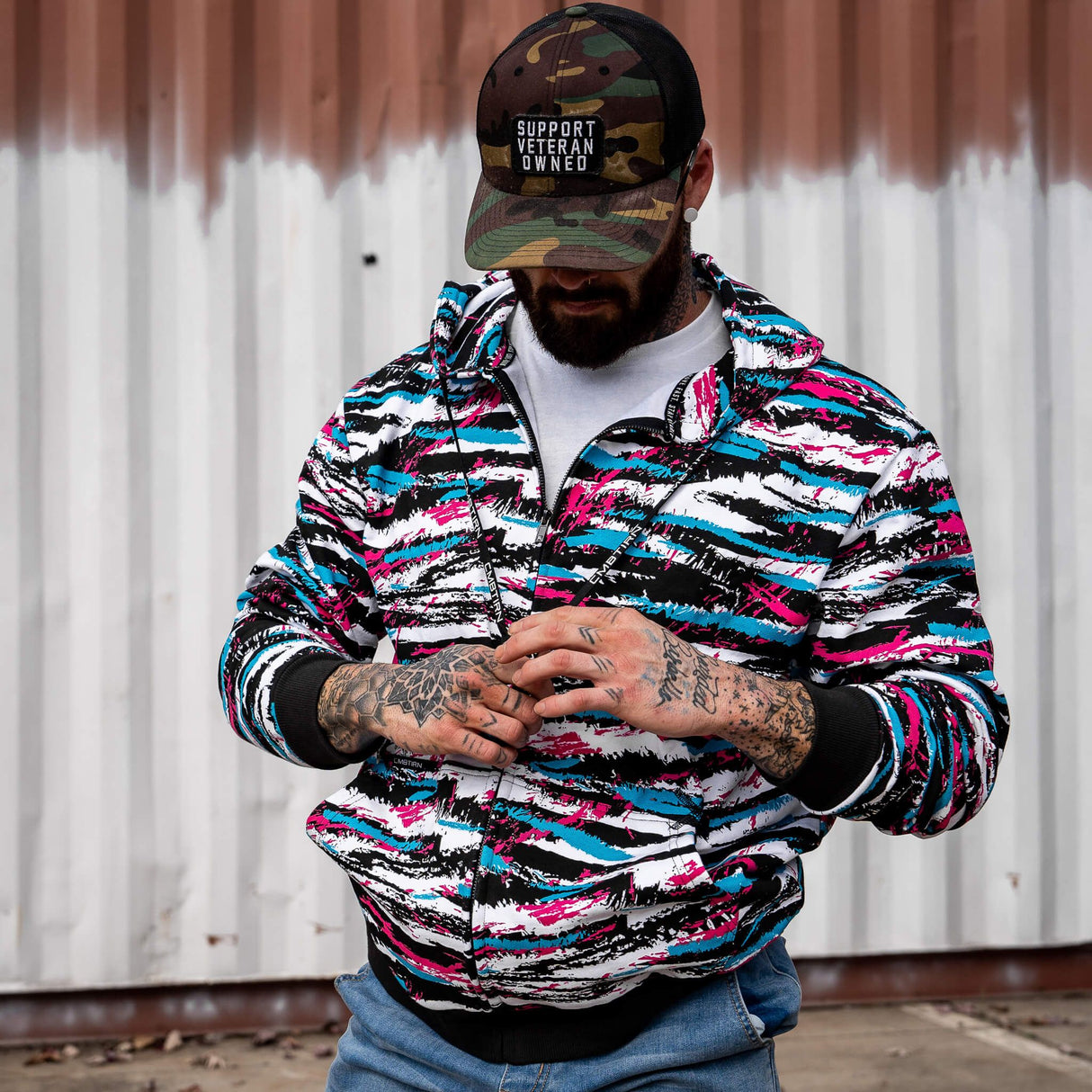 Men's Full-Zip Hoodie from Combat Iron Apparel