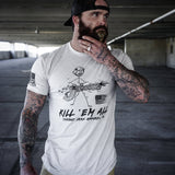 Kill Em' All Machine Gunner Men's T-Shirt From Combat Iron Apparel
