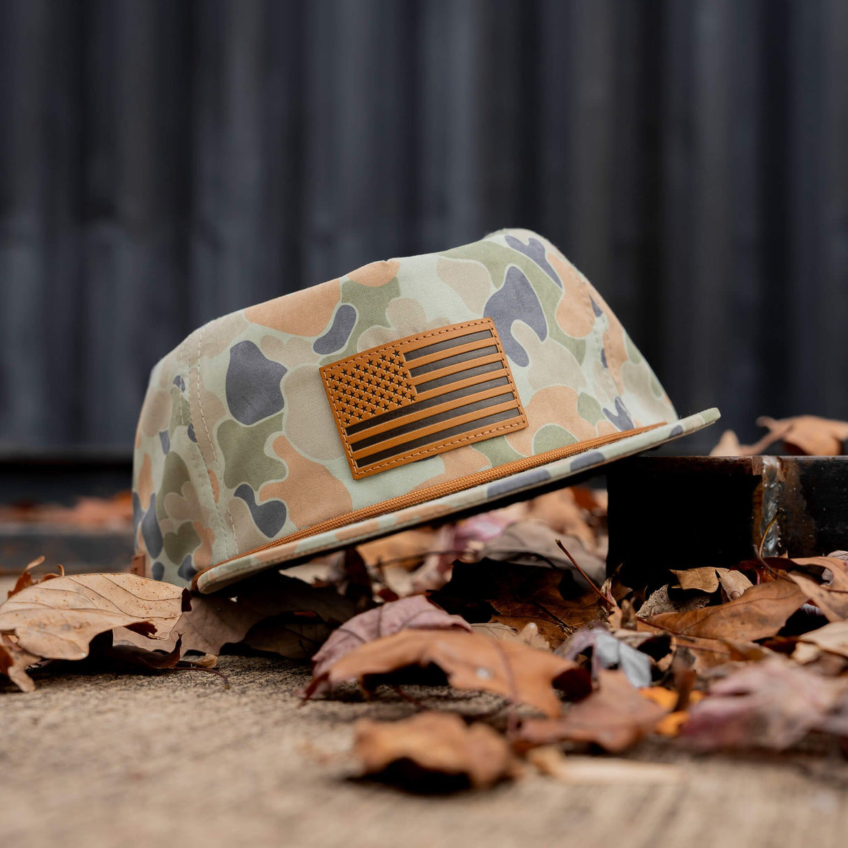 American Flag Leather Patch Crushable Rope Snapback Hat from Combat Iron Apparel