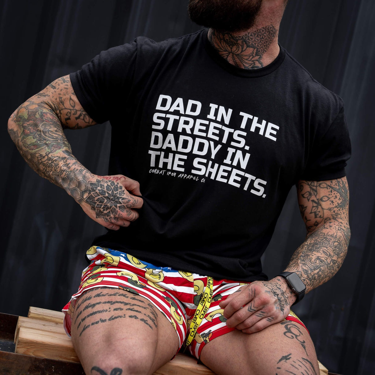 Dad in the Streets. Daddy In the Sheets. Men's T-Shirt From Combat Iron Apparel