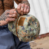 American Flag Leather Patch Crushable Rope Snapback Hat from Combat Iron Apparel