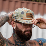 American Flag Leather Patch Crushable Rope Snapback Hat from Combat Iron Apparel