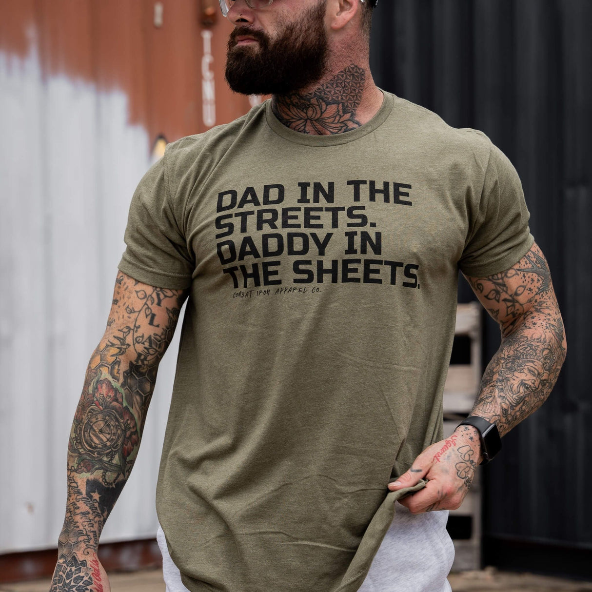 Dad in the Streets. Daddy In the Sheets. Men's T-Shirt From Combat Iron Apparel