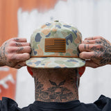 American Flag Leather Patch Crushable Rope Snapback Hat from Combat Iron Apparel