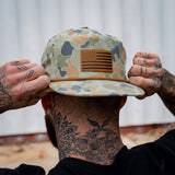 American Flag Leather Patch Crushable Rope Snapback Hat from Combat Iron Apparel