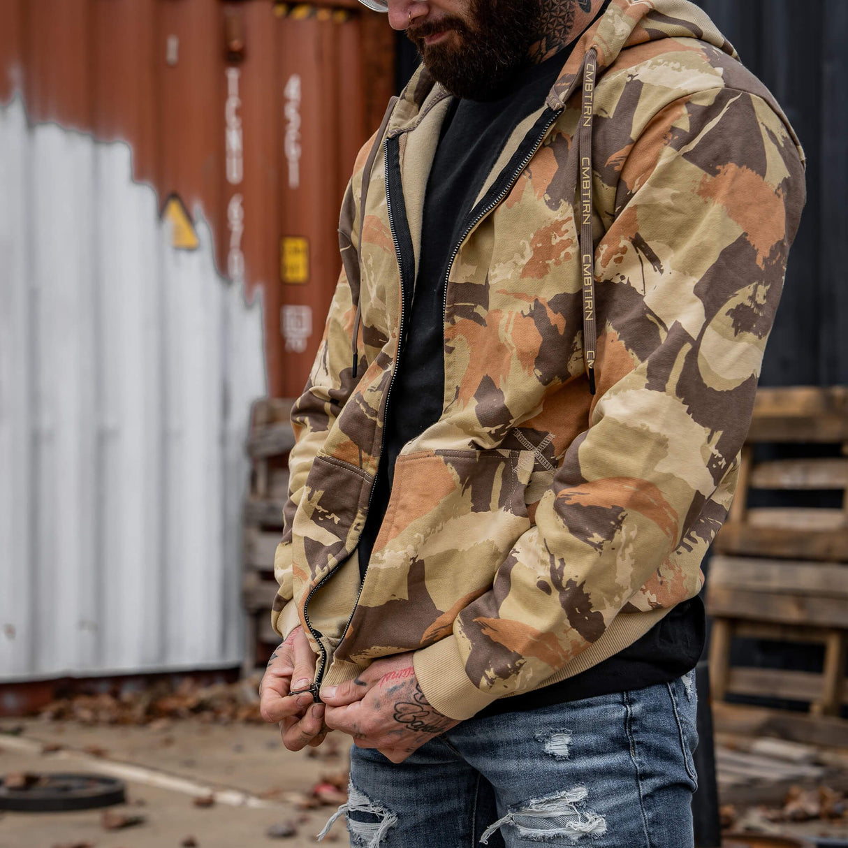 Men's Full-Zip Hoodie from Combat Iron Apparel