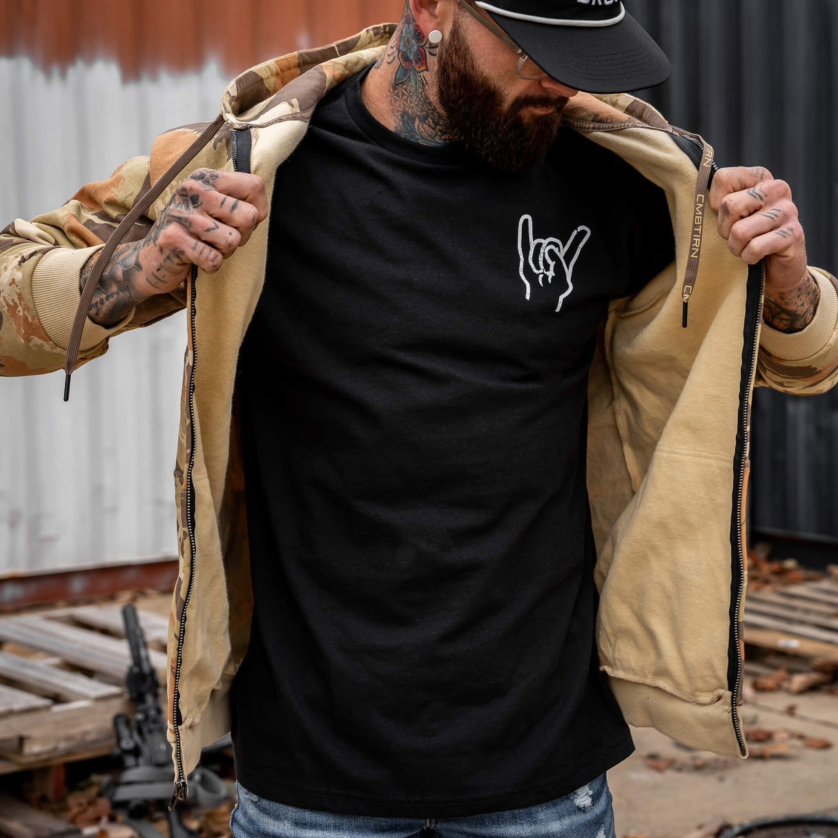 Men's Full-Zip Hoodie from Combat Iron Apparel