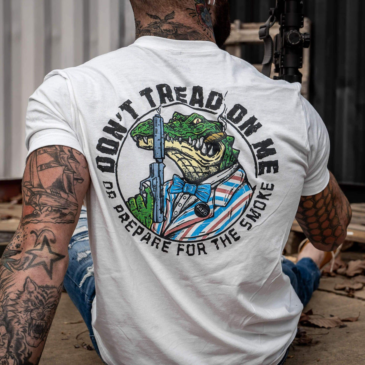 Don't Tread On Me Or Prepare For The Smoke Men's T-Shirt From Combat Iron Apparel