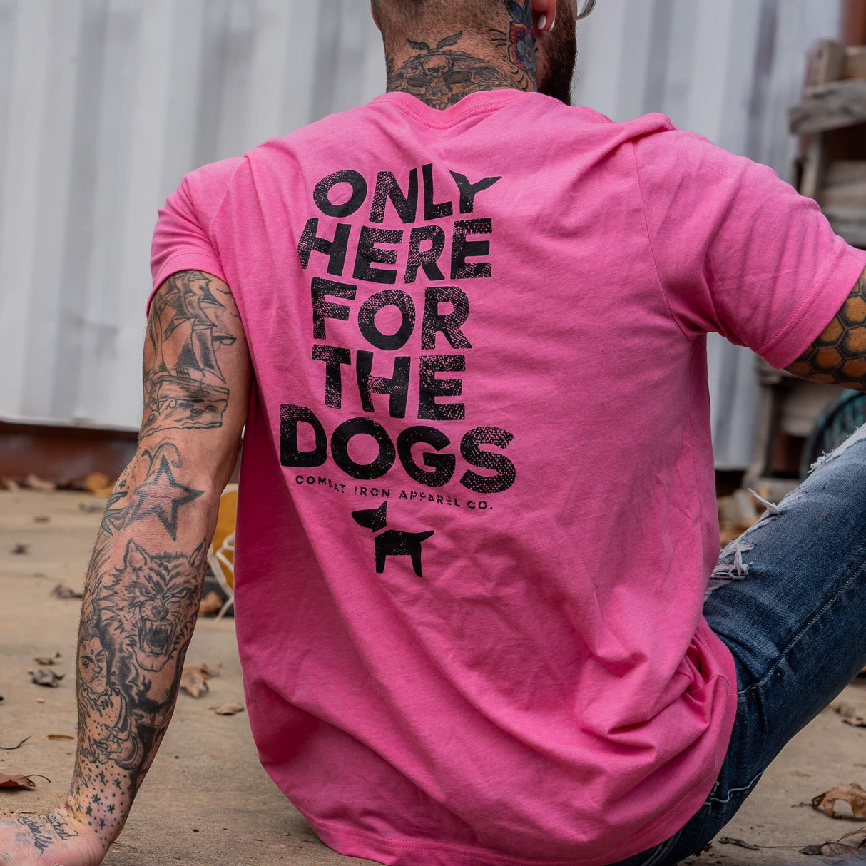 Only Here For The Dogs Men's T-Shirt from Combat Iron Apparel