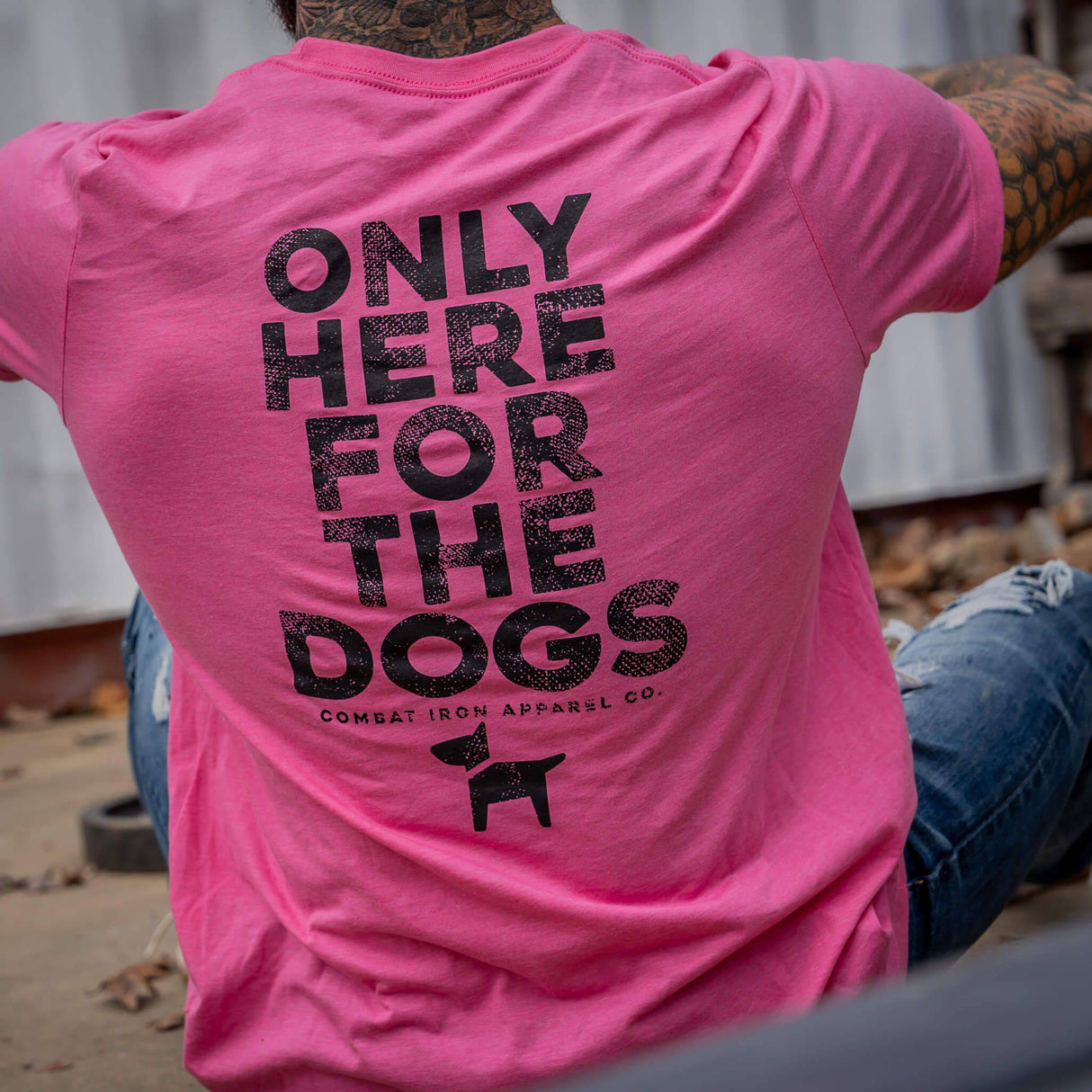 Only Here For The Dogs Men's T-Shirt from Combat Iron Apparel