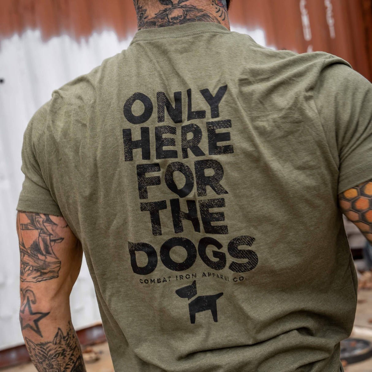 Only Here For The Dogs Men's T-Shirt from Combat Iron Apparel