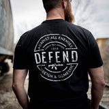 DEFEND AGAINST ALL ENEMIES MEN'S T-SHIRT From Combat Iron Apparel