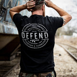 DEFEND AGAINST ALL ENEMIES MEN'S T-SHIRT From Combat Iron Apparel