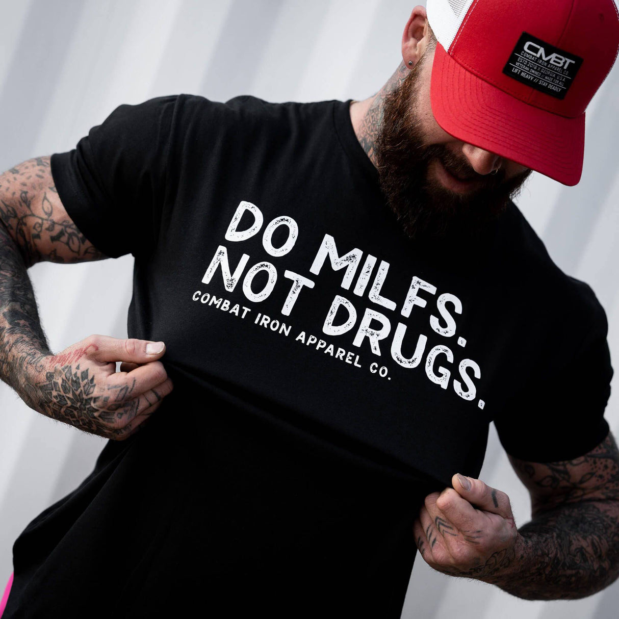 Do Milfs. Not Drugs. Men's T-Shirt From Combat Iron Apparel