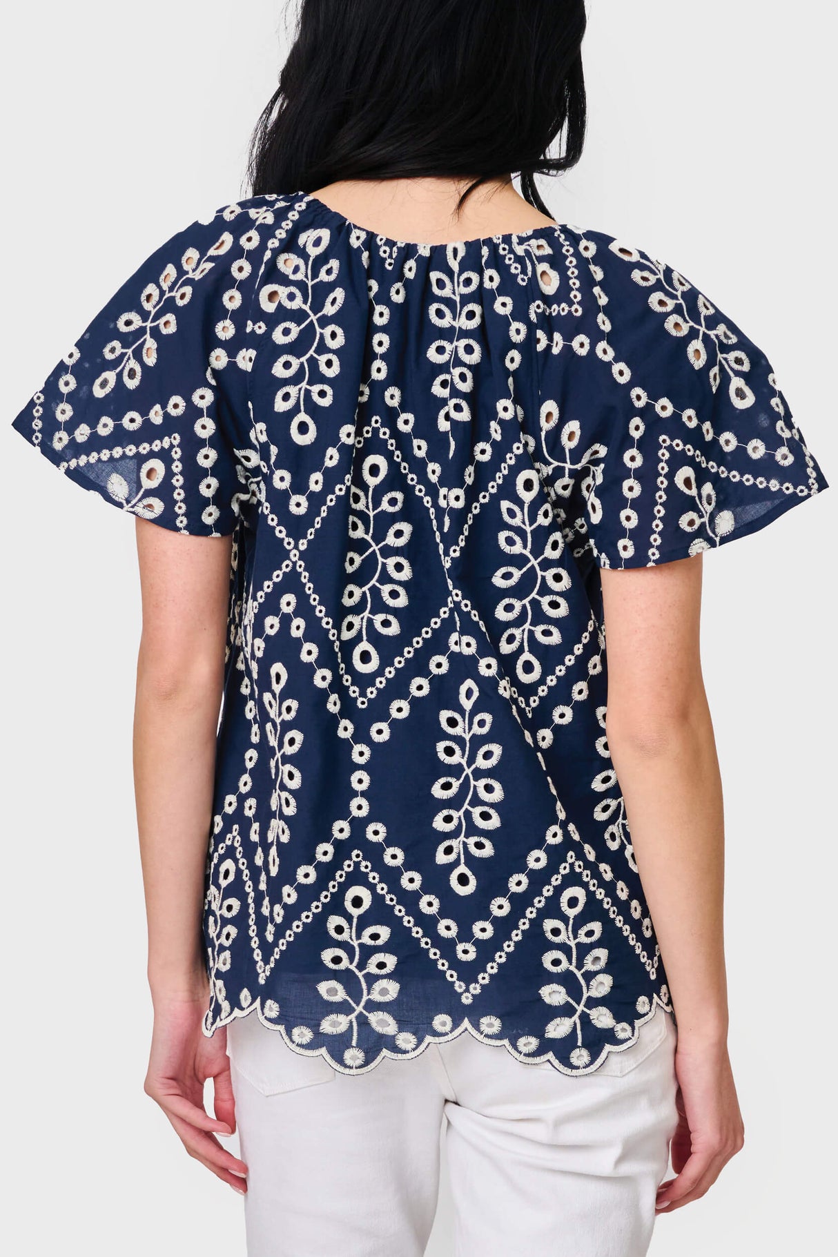Flutter Sleeve Scallop Top  From Gibsonlook