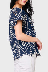 Flutter Sleeve Scallop Top  From Gibsonlook