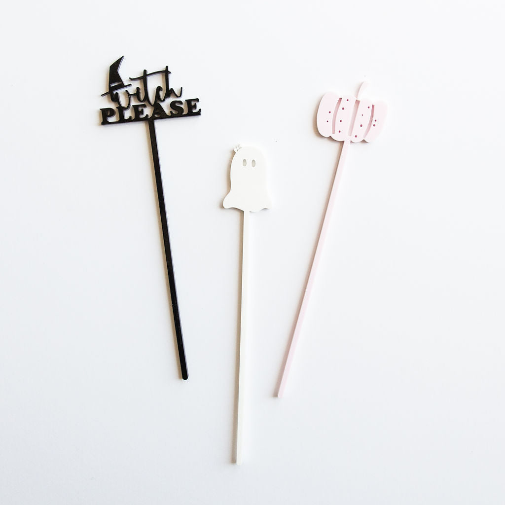 Whimsy Halloween Party Drink Stirrers, Set of 12 from The Cotton & Canvas Co.